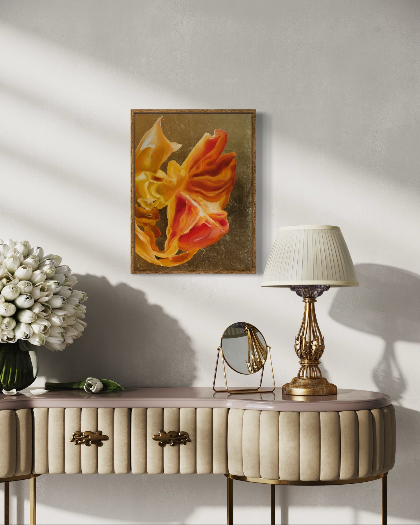 Blossom | Original Oil and Metal Leaf Painting